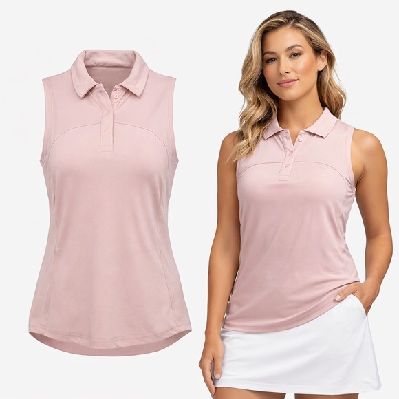 lululemon athletica Tops - Lululemon | Blush Pink Sleeveless Collared Polo Tank Top | Size 4